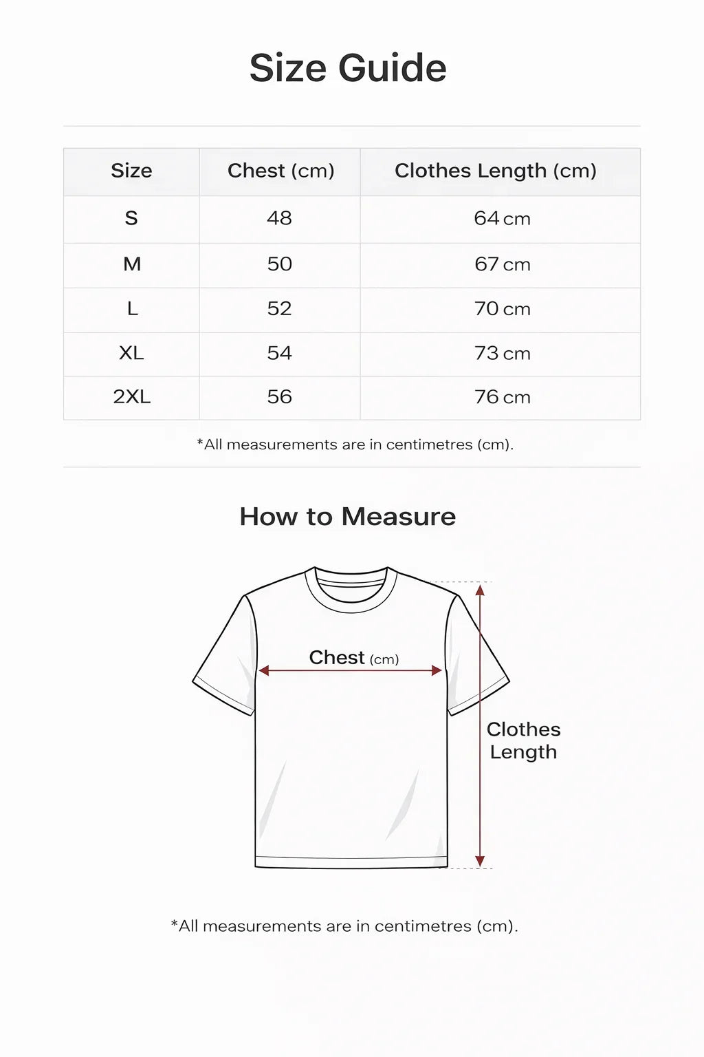 size guide - Icon Kart Shop