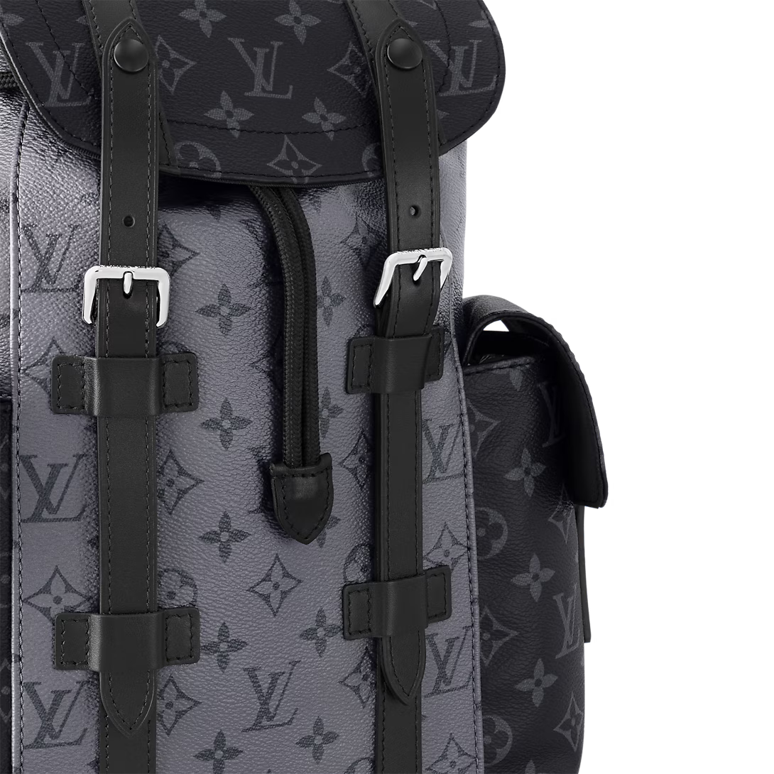 Backpack with monogram pattern and black straps, Iconkart shop