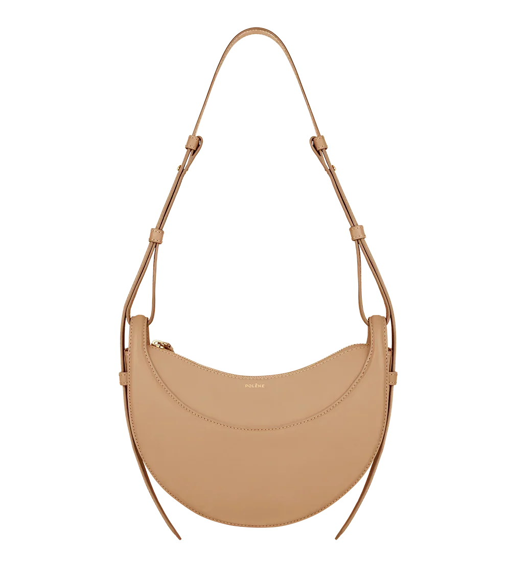 Light brown leather shoulder bag with adjustable strap, stylish women's handbag from Icon Kart Shop