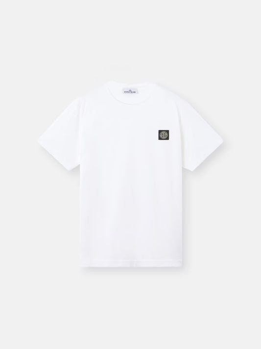 white t-shirt with compass logo