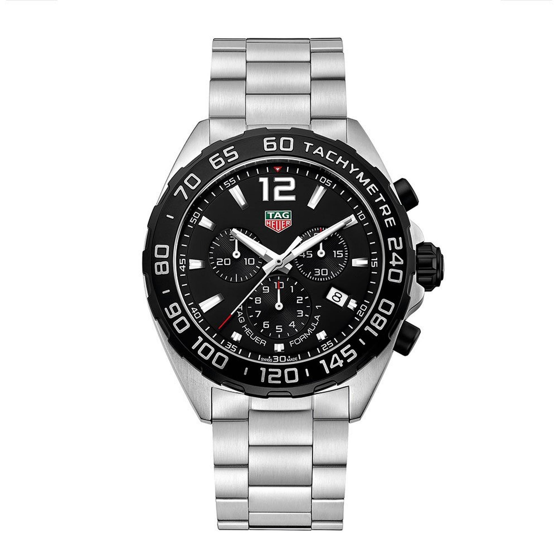 Formula 1 Quartz Men's Black Steel Chronograph, Iconkartshop
