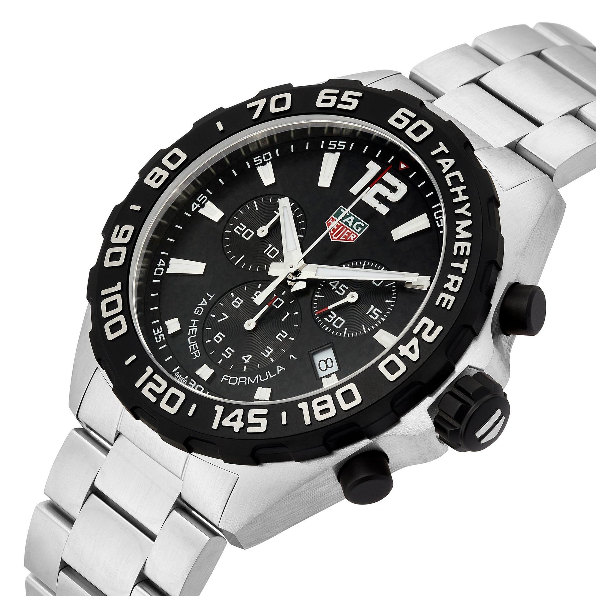 Formula 1 Quartz Men's Black Steel Chronograph 43mm Watch - Iconkartshop