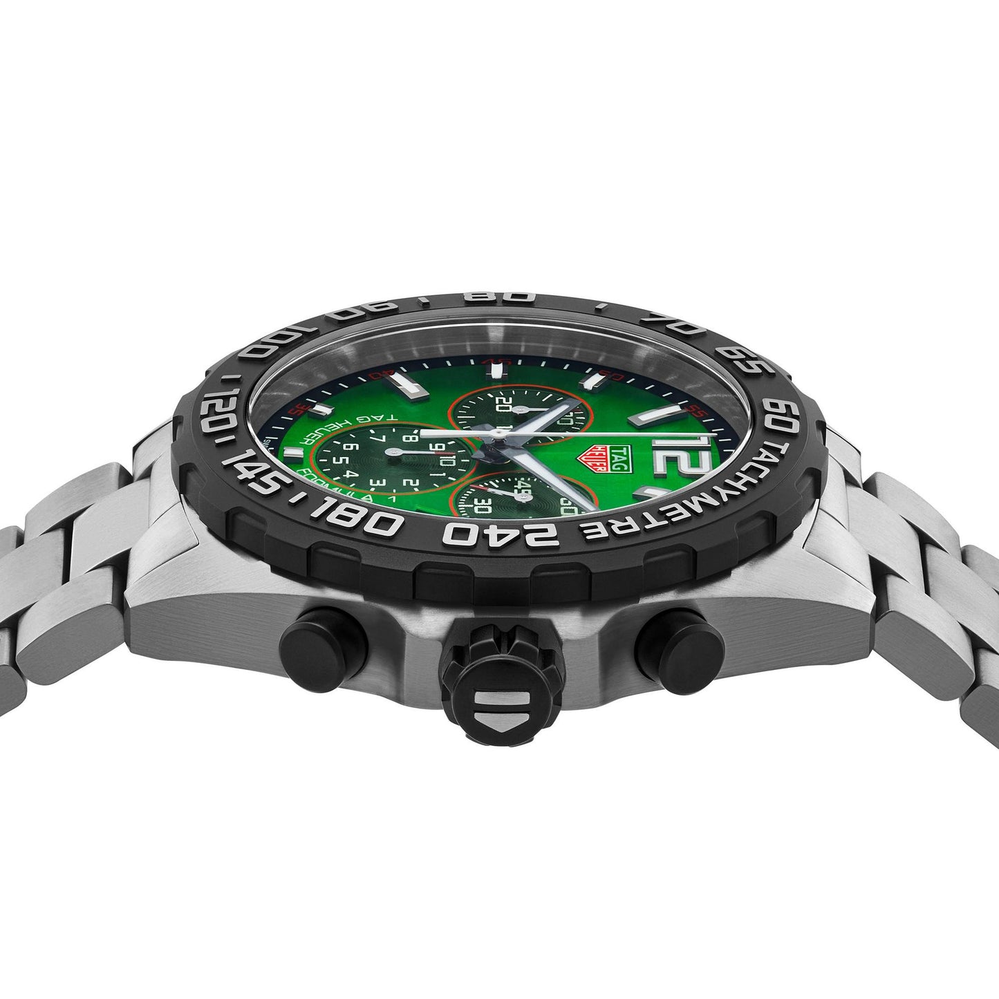 men Wristwatch with a green dial and silver metal strap, Iconkart shop