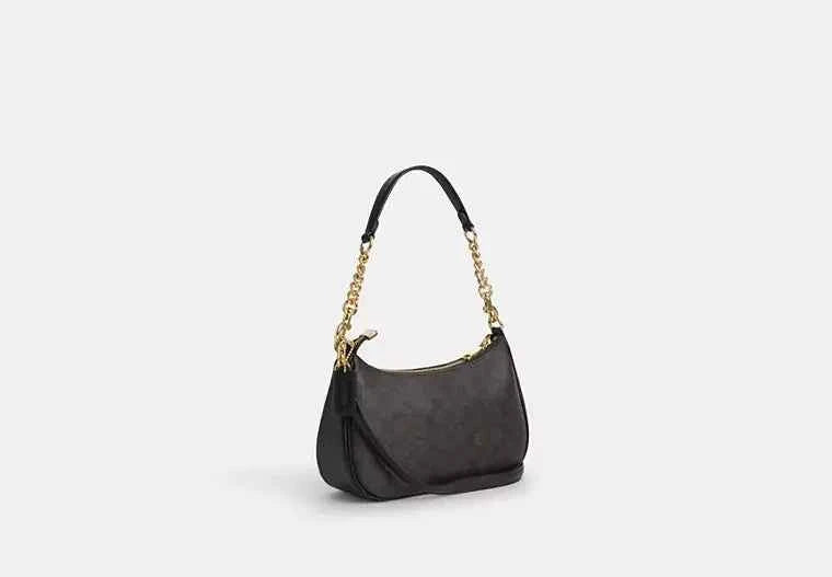 Teri Shoulder Bag with Signature Canvas Design - Coach