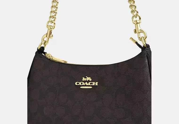 Teri Shoulder Bag with Signature Canvas Design - Coach