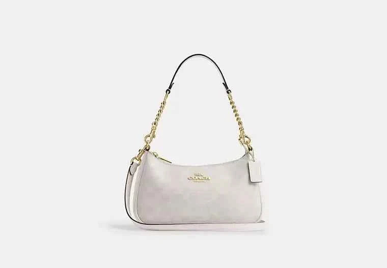 Teri Shoulder Bag with Signature Canvas Design - Coach