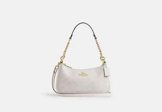 Teri Shoulder Bag with Signature Canvas Design - Coach