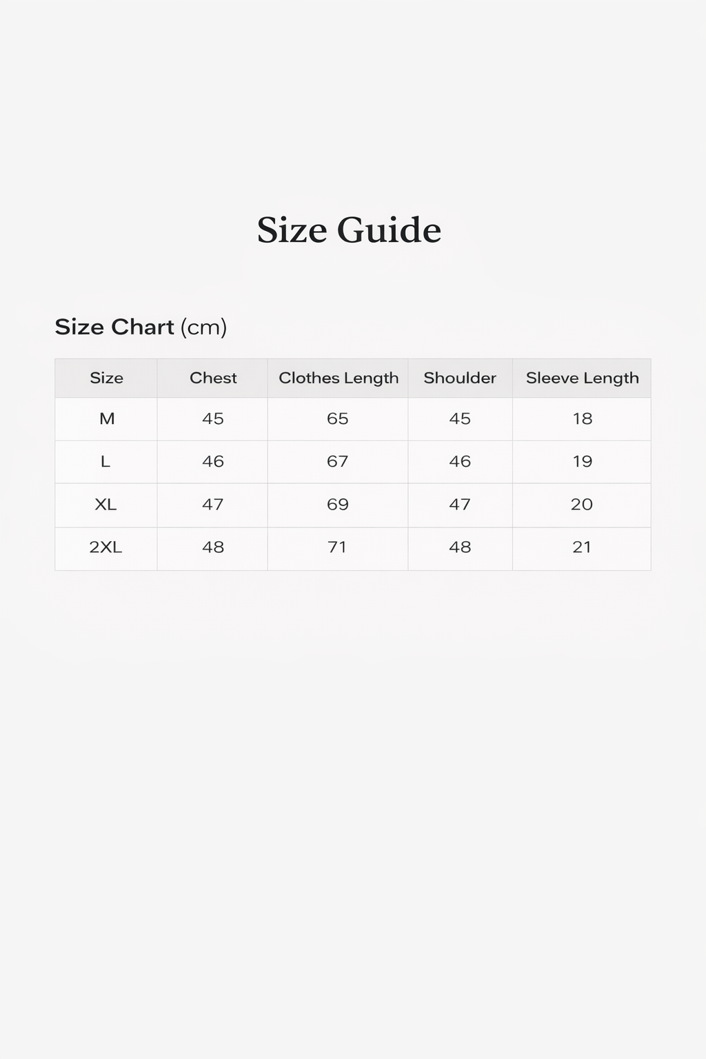 Men’s clothing size guide iconkart shop